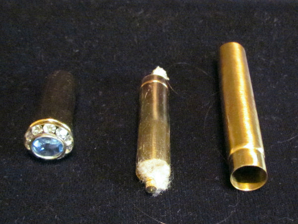 Gold Rhinestone Lighter Ladies Lipstick Lighter Vintage Cleopatra Jeweled Tube Lighter In Original Box