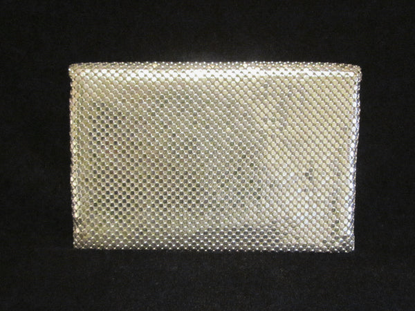 1930s Whiting Davis Silver Mesh Clutch Purse Vintage Envelope Style Formal Purse