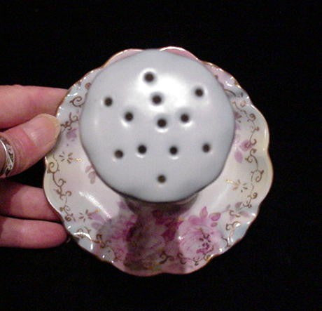 Victorian RS Hatpin Holder Vintage Stickpin Holder Porcelain Hat Pin Holder Ring Dish
