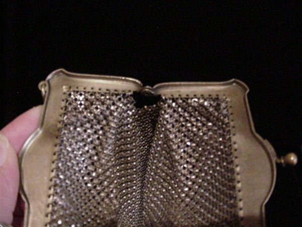 Art Deco Mandalian Enamel Mesh Purse 1920's Flapper Evening Bag MANDALIAN Mfg Co