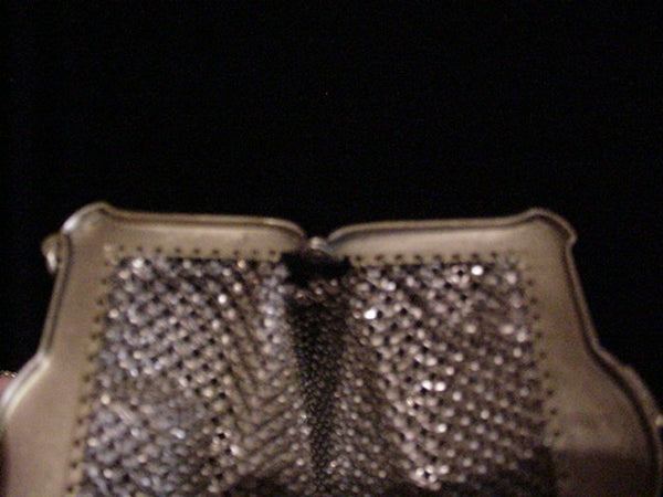 Art Deco Mandalian Enamel Mesh Purse 1920's Flapper Evening Bag MANDALIAN Mfg Co