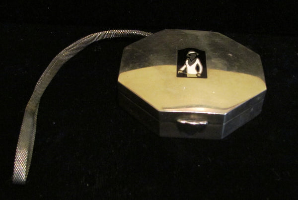 Golfing Flapper Sterling Silver Compact Purse Art Deco 1920's Dance Purse Extremely Rare