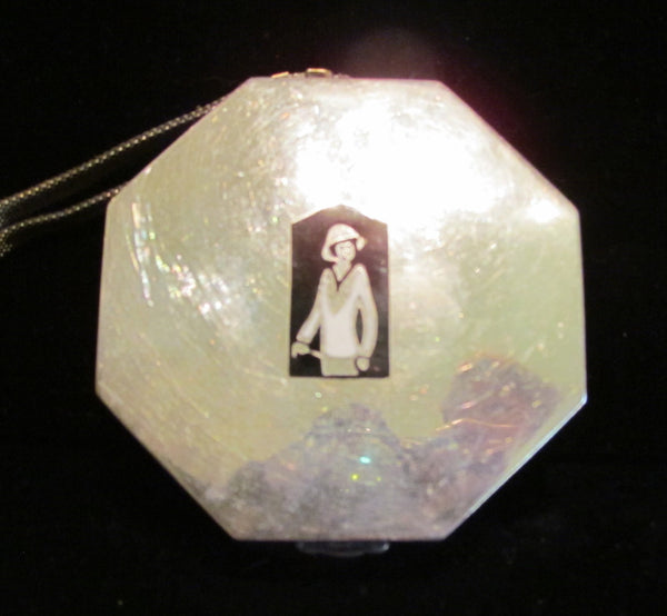 Golfing Flapper Sterling Silver Compact Purse Art Deco 1920's Dance Purse Extremely Rare