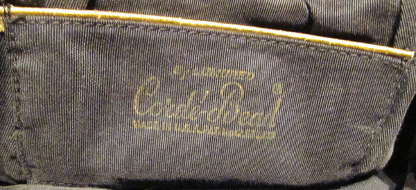 Vintage Black Beaded Purse 1930s Lumured Corde-Bead Handbag Art Deco