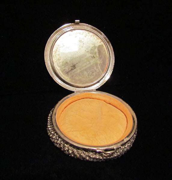 1930's Evans Silver Mesh Powder And Mirror Compact Rare