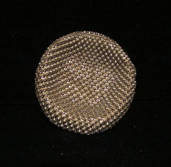 1930's Evans Silver Mesh Powder And Mirror Compact Rare