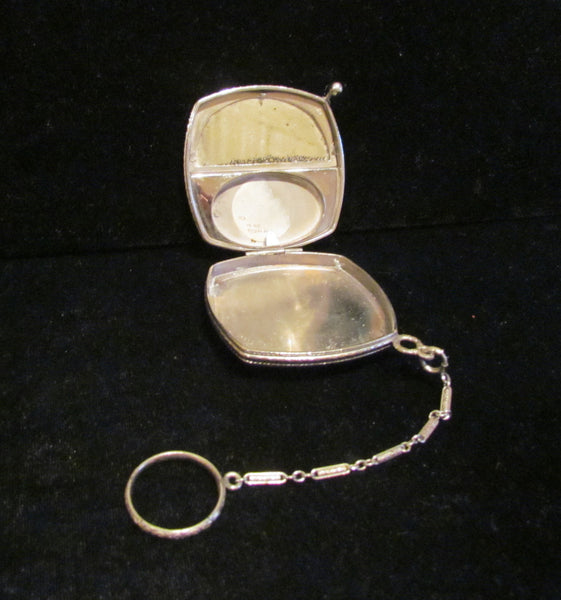 Antique Finberg Mfg Compact Finger Ring Purse Edwardian FMCO Powder Mirror
