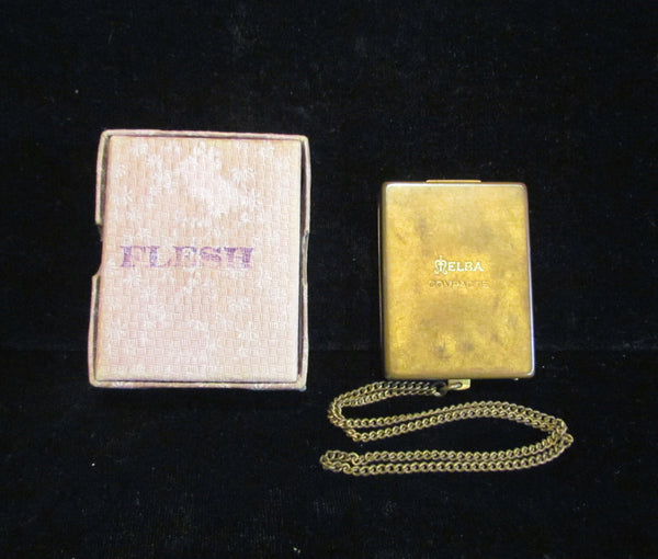 1919 Melba Compact Purse 14Kt Gold Plated Art Nouveau Wristlet Compact Original Box