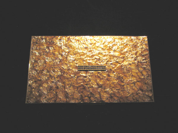 1950's Henriette Cigarette Case Gold Business Card Case Rhinestone Unique