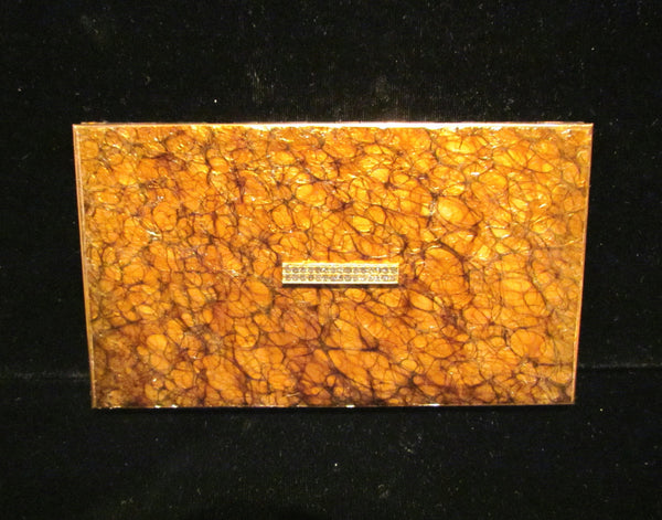 1950's Henriette Cigarette Case Gold Business Card Case Rhinestone Unique