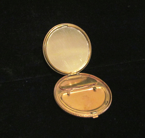 1930s Foster Guilloche Powder Mirror And Rouge Compact