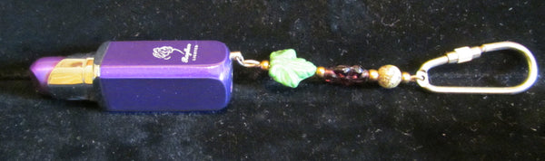 Purple Lipstick Lighter Keychain Handmade OOAK Key Chain Working Lighter