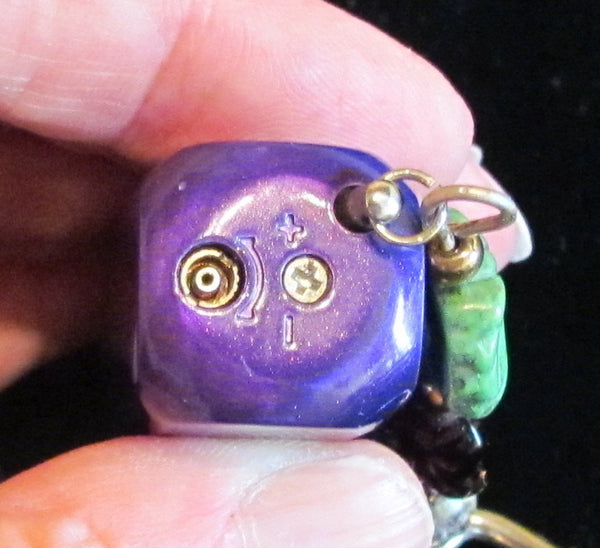 Purple Lipstick Lighter Keychain Handmade OOAK Key Chain Working Lighter