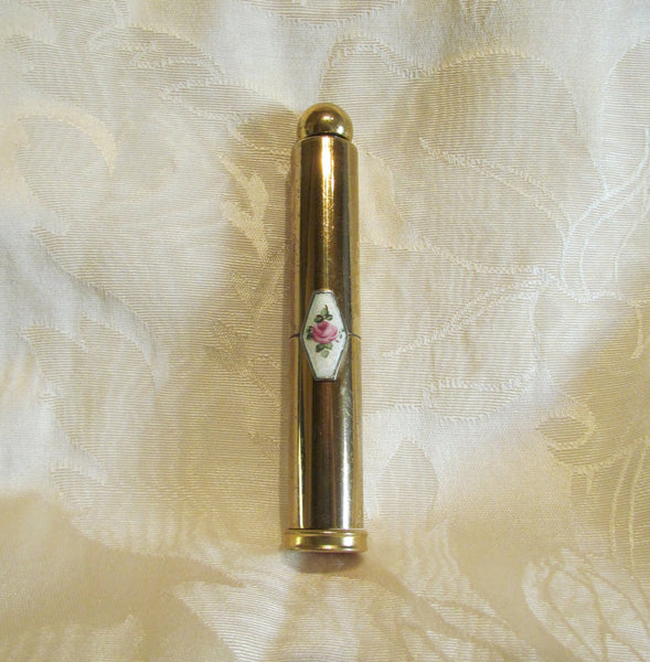 Perfume Bottle & Lipstick Case 1920's French Guilloche Lipstick Collectible Travel Bottle