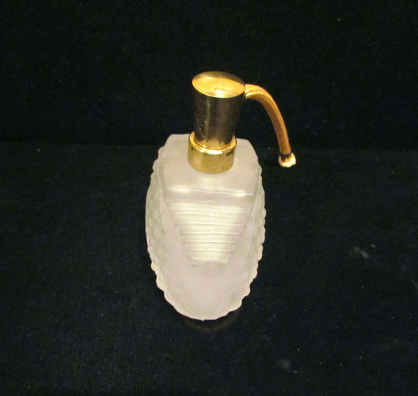 IRICE Perfume Bottle White Frosted Bottle Vintage Art Deco Bottle Satin Glass Bottle