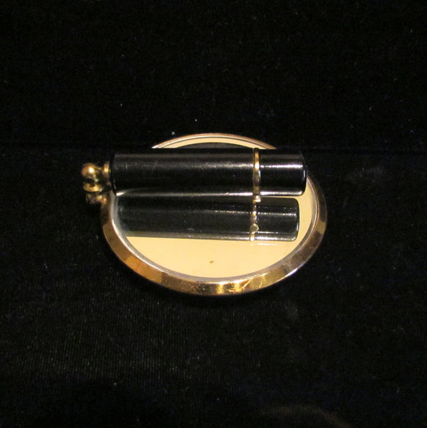 Schildkraut Lipstick Mirror Compact Case Enamel Floral Lipstick Holder Rare