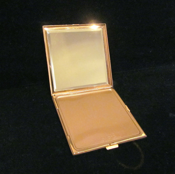 Art Deco Clock Powder Compact Amere Swiss Clock Watch Rare Working Unused In Original Box