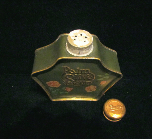 1919 Palm Olive Talcum Powder Tin Rose Egyptian Antique Palmolive Tin Rare