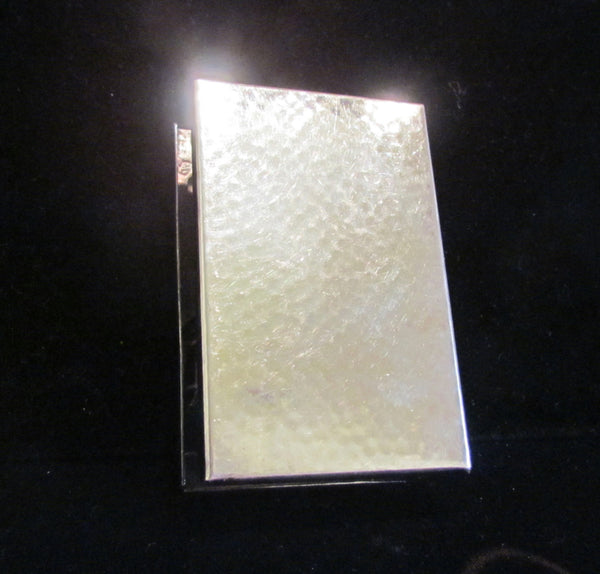 1950's Hans Jensen Cigarette Case Silver Plated Slip Case Denmark Latin Design