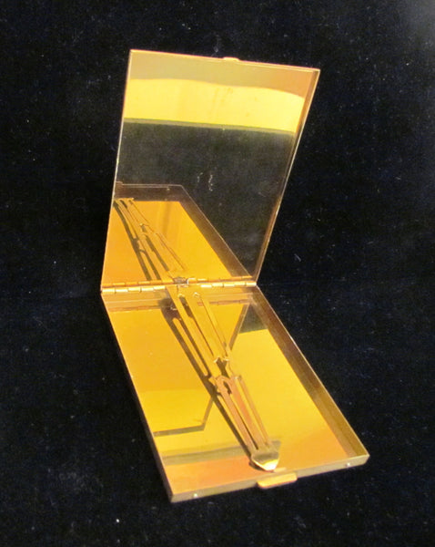 1950's Volupte Cigarette Case Gold Rhinestone Ladies Business Card Case