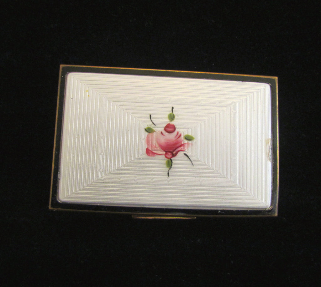 Guilloche Cigarette Case 1930's Enamel Card Case Vintage Cigarette Holder Rare