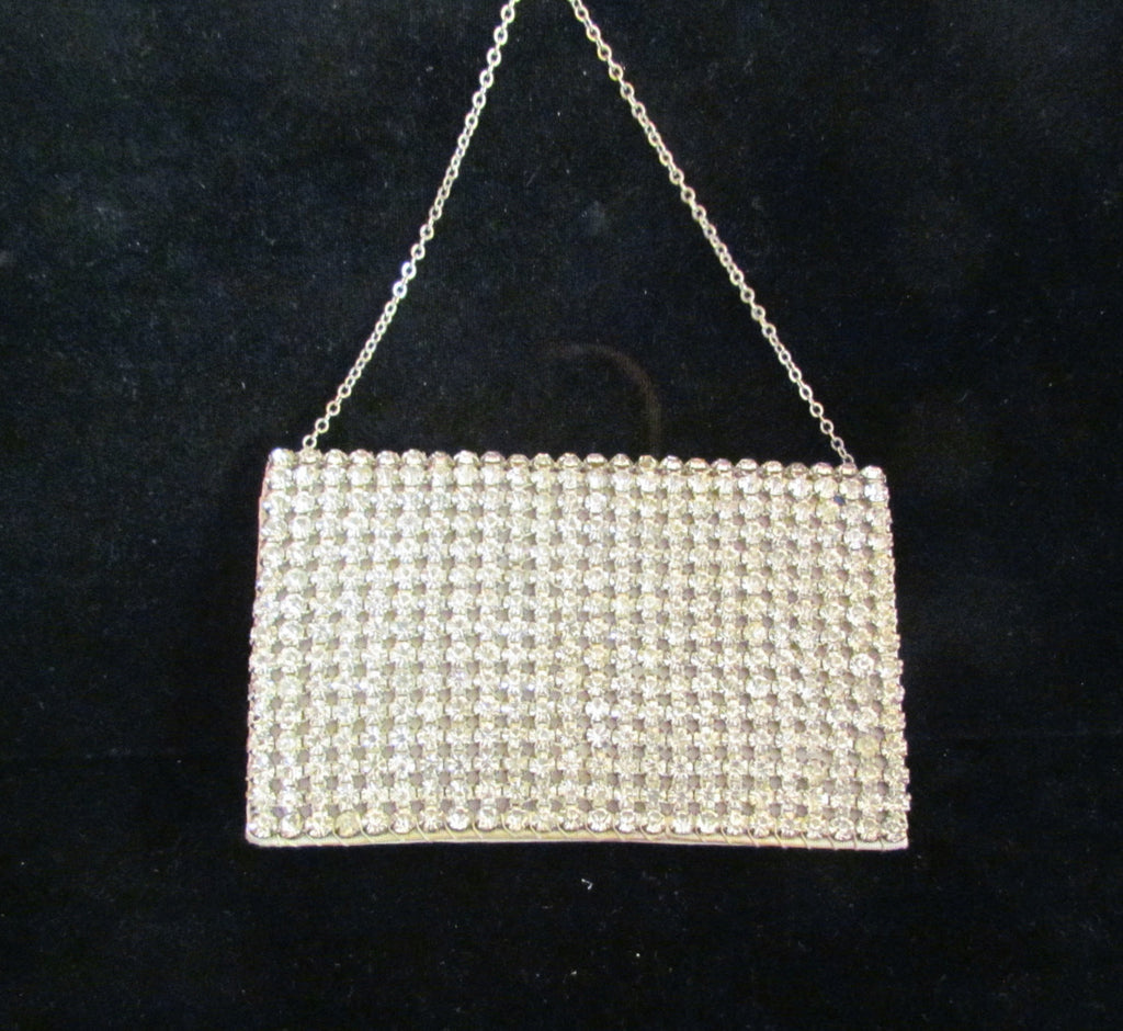 1930's Rhinestone Purse Hollywood Regency Ladies Wallet Clutch Purse Bling Bag