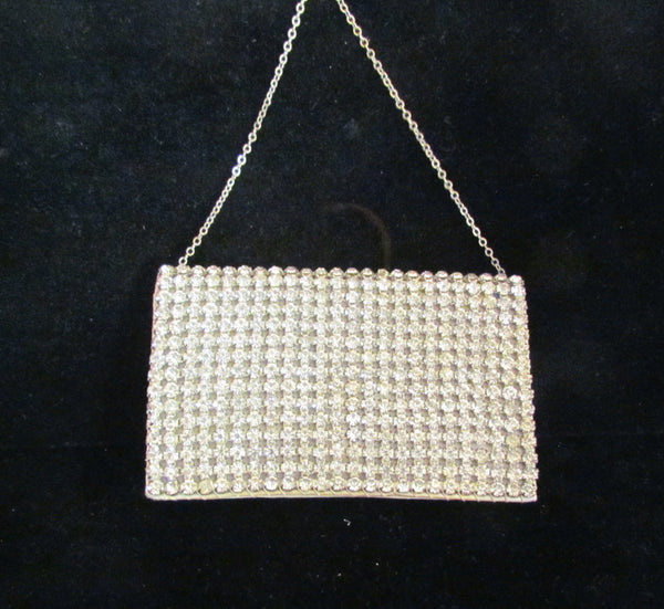 1930's Rhinestone Purse Hollywood Regency Ladies Wallet Clutch Purse Bling Bag