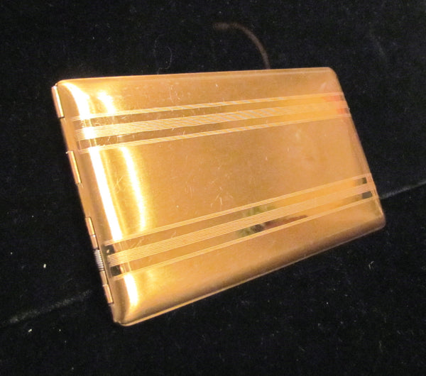 1950's Gold Cigarette Case Elgin American Business Card Case Excellent Condition