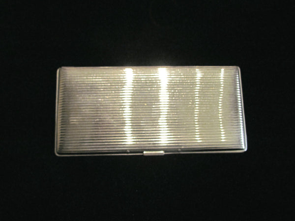 Silver Tone Evans Cigarette Case 1940's Business Card Holder Art Deco