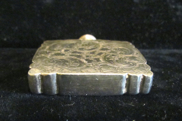 Antique Silver Perfume Flask Victorian Nickel Silver Snuff Bottle