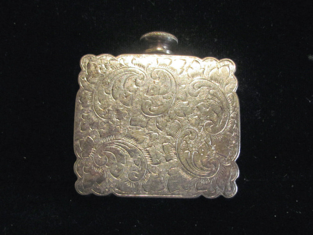 Antique Silver Perfume Flask Victorian Nickel Silver Snuff Bottle