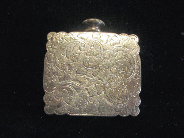 Antique Silver Perfume Flask Victorian Nickel Silver Snuff Bottle