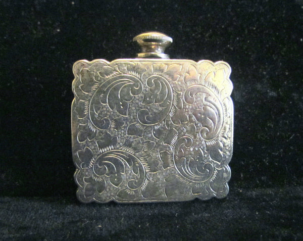Antique Silver Perfume Flask Victorian Nickel Silver Snuff Bottle