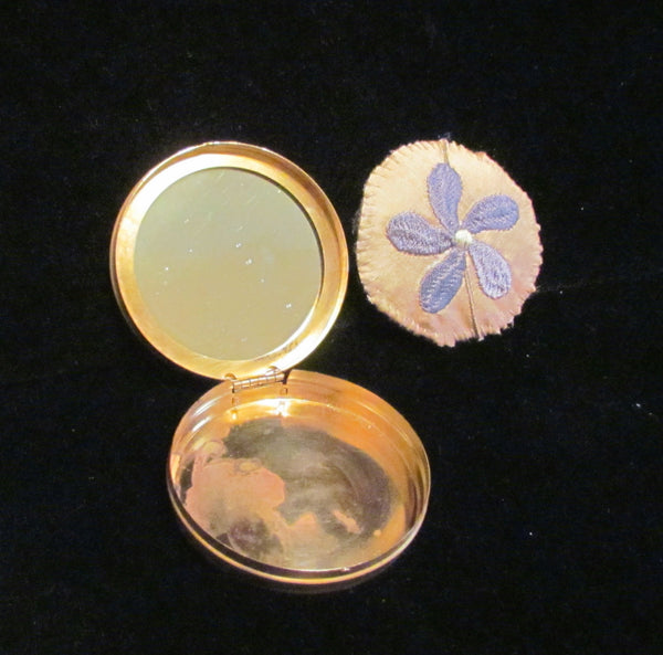Deere Art Nouveau Gold Compact Box 1920s Nude Powder Tin Rare