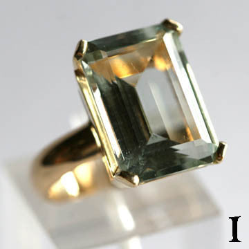 14Kt Gold Ring 11ct Prasiolite Ring High Fashion Bruce Magnotti Cocktail Ring Fine Jewelry Size 5 1/4