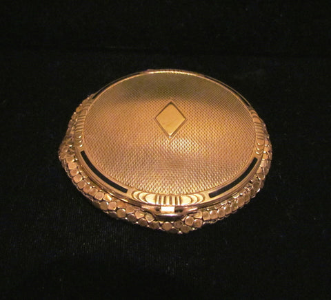 Evans Gold Mesh Compact 1930s Art Deco Powder Compact