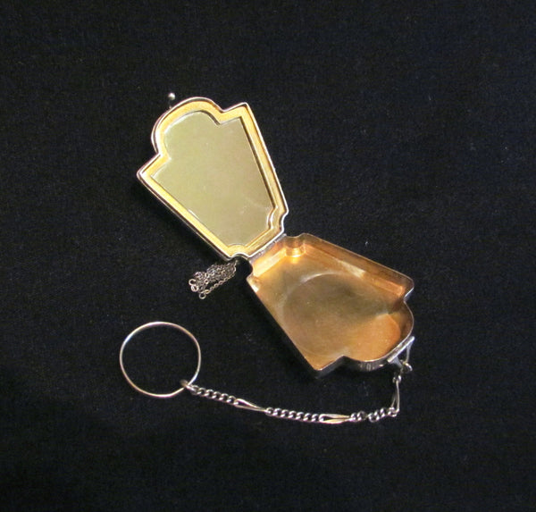 Antique Foster And Bailey Sterling Silver Compact Finger Ring Purse