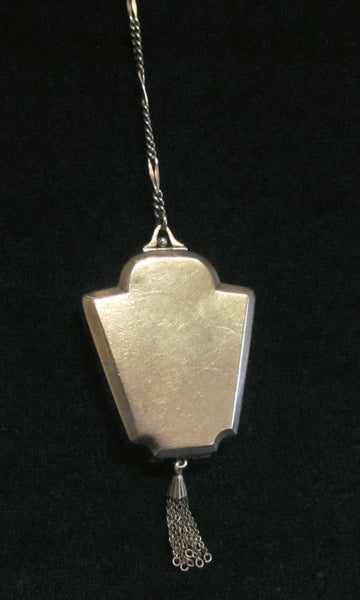 Antique Foster And Bailey Sterling Silver Compact Finger Ring Purse