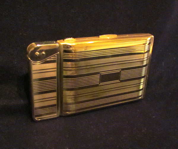 Elgin American Beauty Magic Action Cigarette Case Lighter In Fabulous Working Condition 1940 Gold Tone