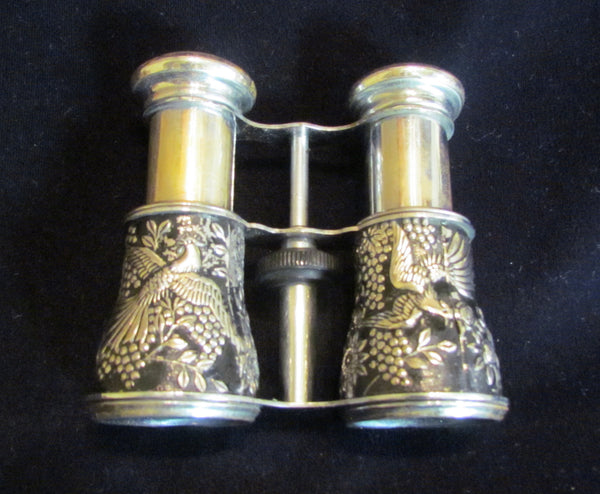 1940s Occupied Japan Binoculars Bird Enamel Motif Opera Glasses Jockey Sports Glasses