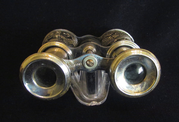 1940s Occupied Japan Binoculars Bird Enamel Motif Opera Glasses Jockey Sports Glasses