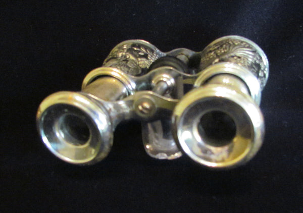 1940s Occupied Japan Binoculars Bird Enamel Motif Opera Glasses Jockey Sports Glasses