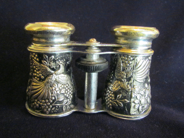 1940s Occupied Japan Binoculars Bird Enamel Motif Opera Glasses Jockey Sports Glasses