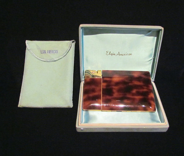 Elgin American Lite-O-Matic Enamel Cigarette Case In Original Box Great Working Condition 1940s Case Lighter