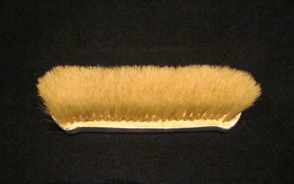 Sterling Silver Yellow Guilloche Clothing Brush 1930s Birmingham England W.G.S.Ltd Mint Condition