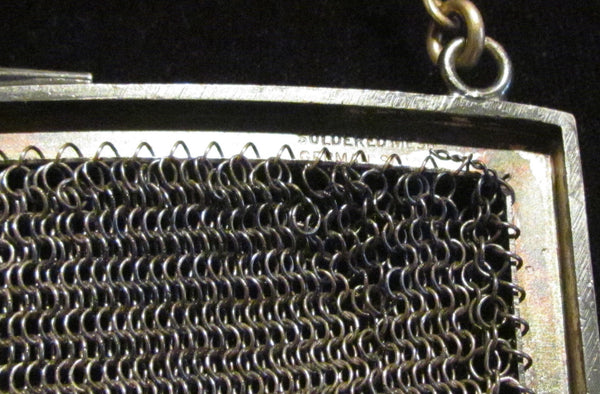 Antique German Silver Soldered Mesh Purse Victorian Excellent Condition