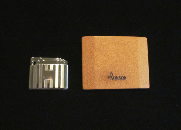 Vintage Ronson Silver Lighter Adonis Unused Working In Original Box Mint