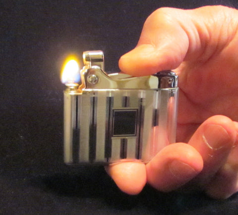 Vintage Ronson Silver Lighter Adonis Unused Working In Original Box Mint