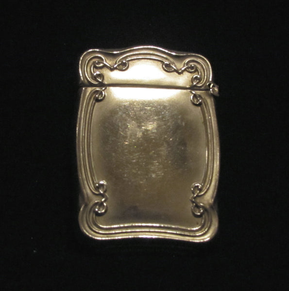 Art Nouveau Silveroin Match Safe Circa 1895 to 1915 Match Holder Vesta Case Made In England