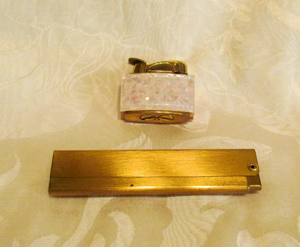 1950s Evans Lucite Confetti Lighter & Comb Set Ladies Accessories